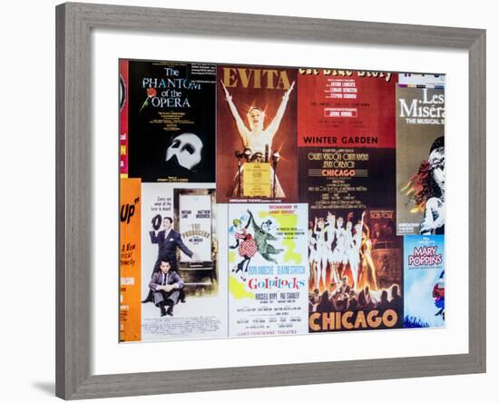 NYC Street Art - Patchwork of Old Posters of Broadway Musicals - Times Square - Manhattan-Philippe Hugonnard-Framed Photographic Print