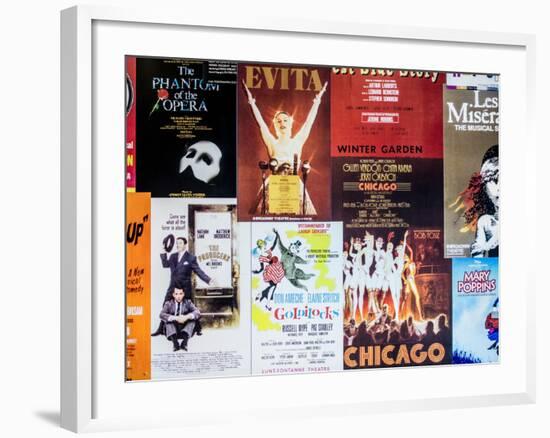 NYC Street Art - Patchwork of Old Posters of Broadway Musicals - Times Square - Manhattan-Philippe Hugonnard-Framed Photographic Print