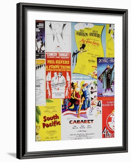 NYC Street Art - Patchwork of Old Posters of Broadway Musicals - Times Square - Manhattan-Philippe Hugonnard-Framed Premium Photographic Print