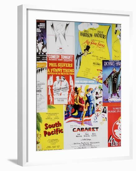 NYC Street Art - Patchwork of Old Posters of Broadway Musicals - Times Square - Manhattan-Philippe Hugonnard-Framed Premium Photographic Print