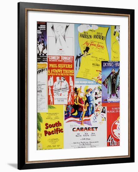 NYC Street Art - Patchwork of Old Posters of Broadway Musicals - Times Square - Manhattan-Philippe Hugonnard-Framed Premium Photographic Print