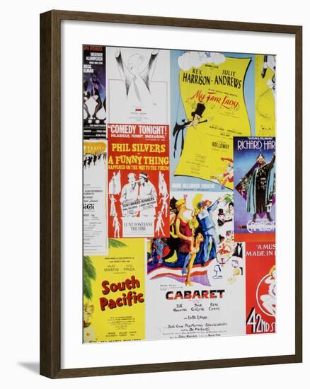 NYC Street Art - Patchwork of Old Posters of Broadway Musicals - Times Square - Manhattan-Philippe Hugonnard-Framed Premium Photographic Print