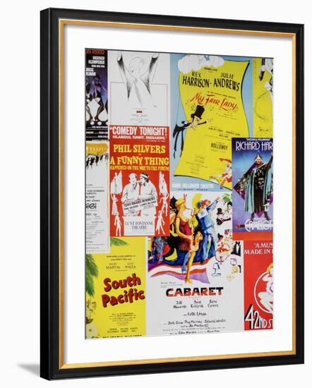 NYC Street Art - Patchwork of Old Posters of Broadway Musicals - Times Square - Manhattan-Philippe Hugonnard-Framed Premium Photographic Print