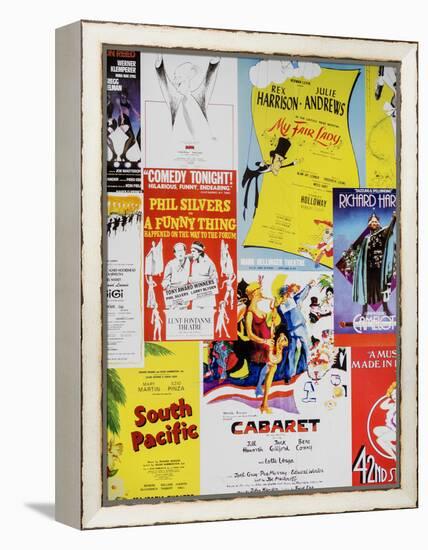 NYC Street Art - Patchwork of Old Posters of Broadway Musicals - Times Square - Manhattan-Philippe Hugonnard-Framed Premier Image Canvas