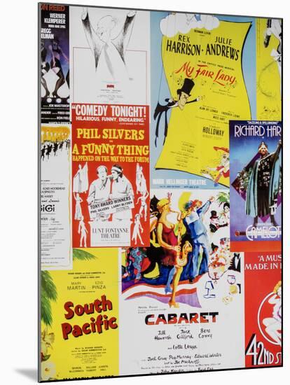 NYC Street Art - Patchwork of Old Posters of Broadway Musicals - Times Square - Manhattan-Philippe Hugonnard-Mounted Photographic Print