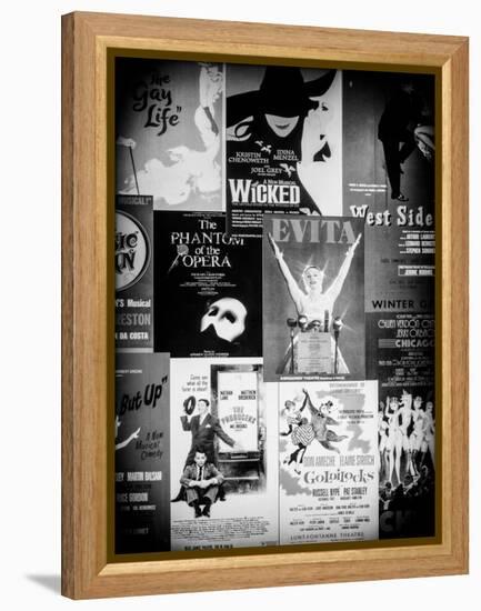 NYC Street Art - Patchwork of Old Posters of Broadway Musicals - Times Square - Manhattan-Philippe Hugonnard-Framed Stretched Canvas