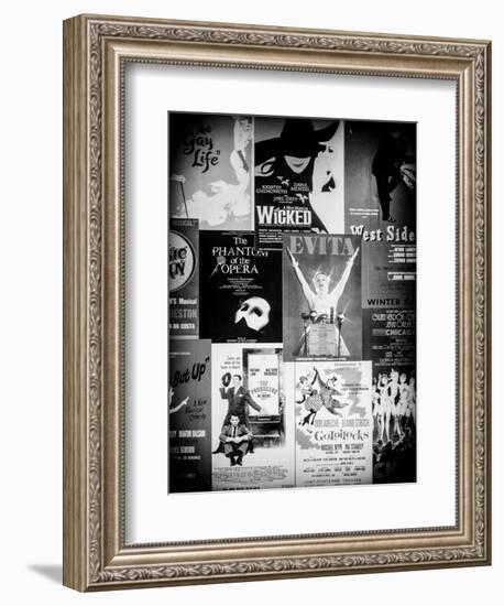 NYC Street Art - Patchwork of Old Posters of Broadway Musicals - Times Square - Manhattan-Philippe Hugonnard-Framed Premium Giclee Print