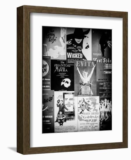 NYC Street Art - Patchwork of Old Posters of Broadway Musicals - Times Square - Manhattan-Philippe Hugonnard-Framed Premium Giclee Print