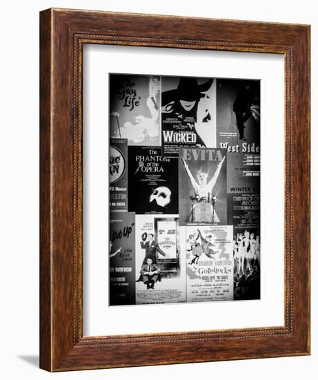 NYC Street Art - Patchwork of Old Posters of Broadway Musicals - Times Square - Manhattan-Philippe Hugonnard-Framed Premium Giclee Print