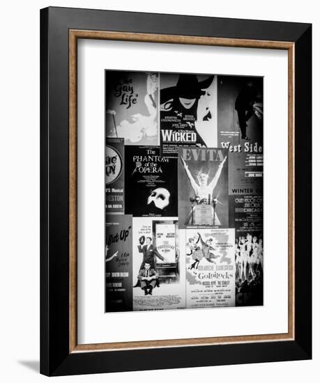 NYC Street Art - Patchwork of Old Posters of Broadway Musicals - Times Square - Manhattan-Philippe Hugonnard-Framed Premium Giclee Print