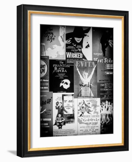 NYC Street Art - Patchwork of Old Posters of Broadway Musicals - Times Square - Manhattan-Philippe Hugonnard-Framed Art Print