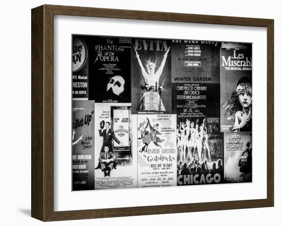 NYC Street Art - Patchwork of Old Posters of Broadway Musicals - Times Square - Manhattan-Philippe Hugonnard-Framed Art Print