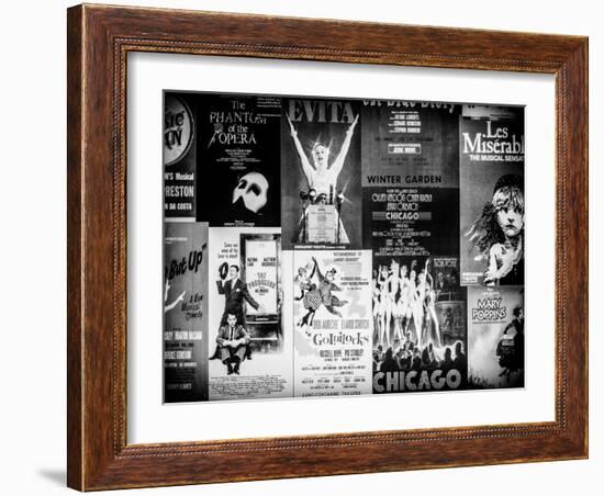 NYC Street Art - Patchwork of Old Posters of Broadway Musicals - Times Square - Manhattan-Philippe Hugonnard-Framed Art Print