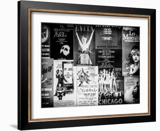 NYC Street Art - Patchwork of Old Posters of Broadway Musicals - Times Square - Manhattan-Philippe Hugonnard-Framed Art Print