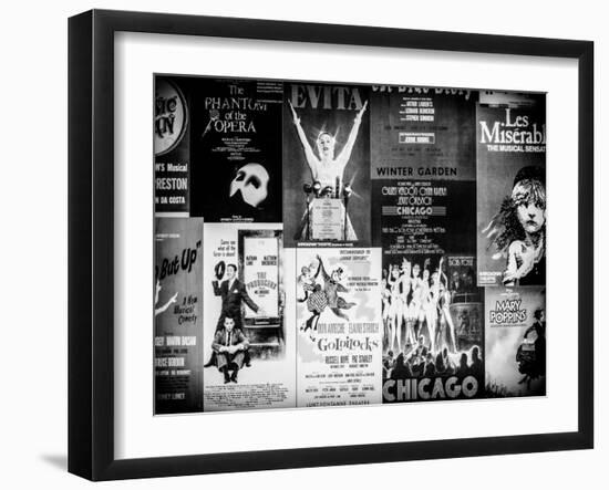 NYC Street Art - Patchwork of Old Posters of Broadway Musicals - Times Square - Manhattan-Philippe Hugonnard-Framed Art Print