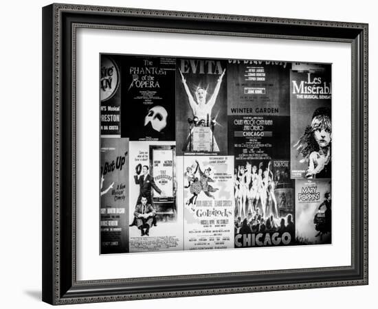 NYC Street Art - Patchwork of Old Posters of Broadway Musicals - Times Square - Manhattan-Philippe Hugonnard-Framed Art Print