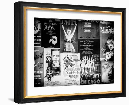 NYC Street Art - Patchwork of Old Posters of Broadway Musicals - Times Square - Manhattan-Philippe Hugonnard-Framed Art Print