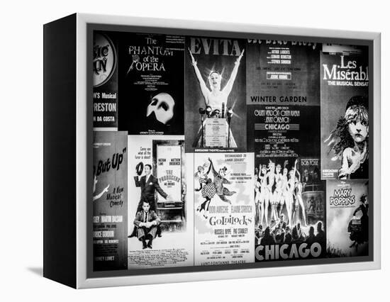 NYC Street Art - Patchwork of Old Posters of Broadway Musicals - Times Square - Manhattan-Philippe Hugonnard-Framed Stretched Canvas