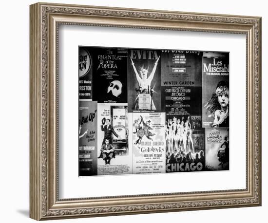 NYC Street Art - Patchwork of Old Posters of Broadway Musicals - Times Square - Manhattan-Philippe Hugonnard-Framed Art Print