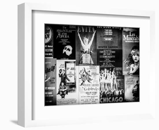 NYC Street Art - Patchwork of Old Posters of Broadway Musicals - Times Square - Manhattan-Philippe Hugonnard-Framed Art Print