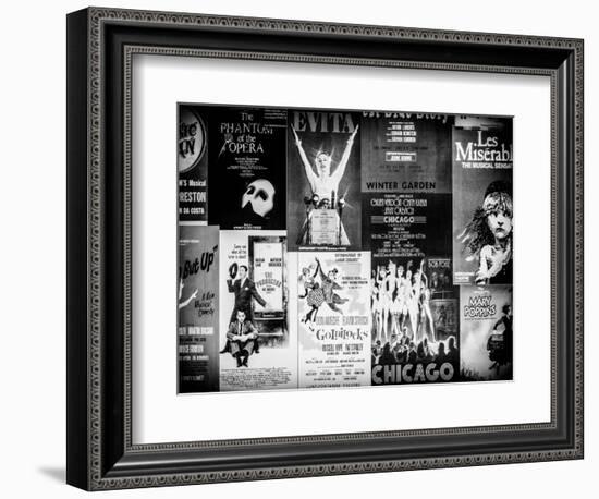 NYC Street Art - Patchwork of Old Posters of Broadway Musicals - Times Square - Manhattan-Philippe Hugonnard-Framed Art Print