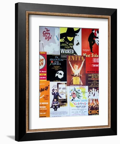 NYC Street Art - Patchwork of Old Posters of Broadway Musicals - Times Square - Manhattan-Philippe Hugonnard-Framed Art Print