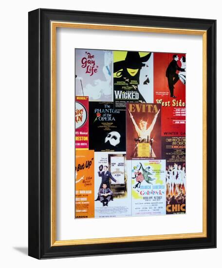 NYC Street Art - Patchwork of Old Posters of Broadway Musicals - Times Square - Manhattan-Philippe Hugonnard-Framed Art Print