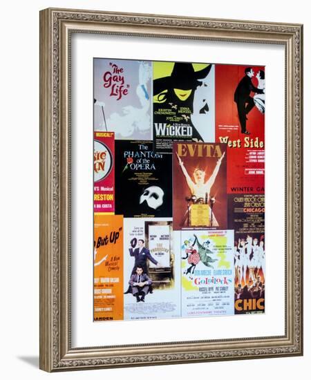 NYC Street Art - Patchwork of Old Posters of Broadway Musicals - Times Square - Manhattan-Philippe Hugonnard-Framed Art Print