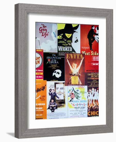 NYC Street Art - Patchwork of Old Posters of Broadway Musicals - Times Square - Manhattan-Philippe Hugonnard-Framed Art Print