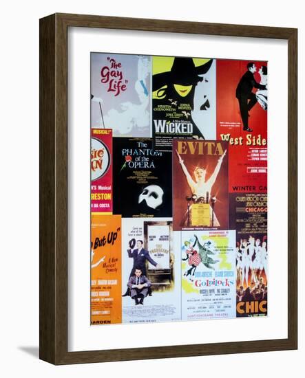 NYC Street Art - Patchwork of Old Posters of Broadway Musicals - Times Square - Manhattan-Philippe Hugonnard-Framed Art Print