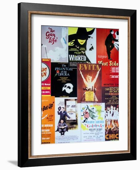 NYC Street Art - Patchwork of Old Posters of Broadway Musicals - Times Square - Manhattan-Philippe Hugonnard-Framed Art Print