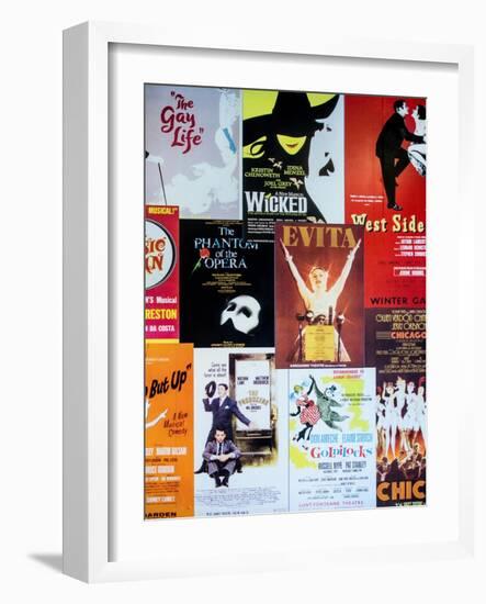 NYC Street Art - Patchwork of Old Posters of Broadway Musicals - Times Square - Manhattan-Philippe Hugonnard-Framed Art Print