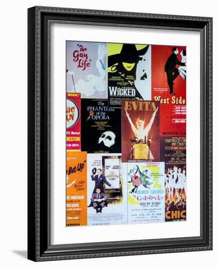 NYC Street Art - Patchwork of Old Posters of Broadway Musicals - Times Square - Manhattan-Philippe Hugonnard-Framed Art Print