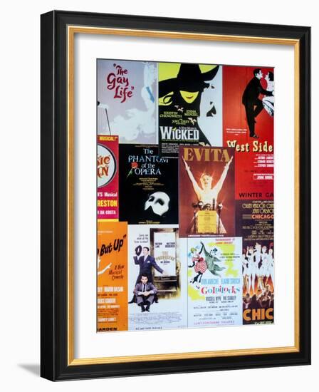 NYC Street Art - Patchwork of Old Posters of Broadway Musicals - Times Square - Manhattan-Philippe Hugonnard-Framed Art Print