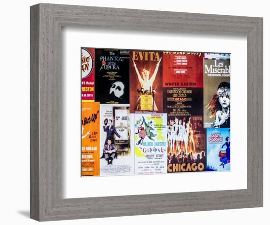 NYC Street Art - Patchwork of Old Posters of Broadway Musicals - Times Square - Manhattan-Philippe Hugonnard-Framed Art Print