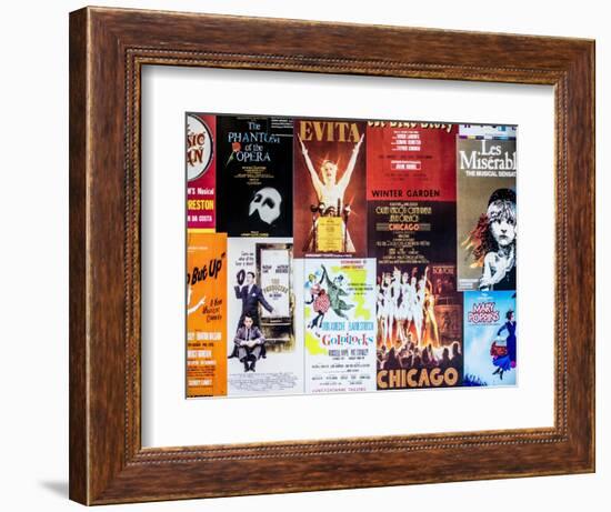 NYC Street Art - Patchwork of Old Posters of Broadway Musicals - Times Square - Manhattan-Philippe Hugonnard-Framed Art Print