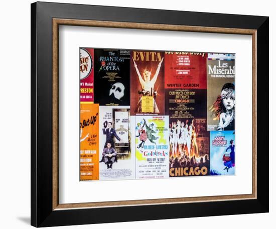 NYC Street Art - Patchwork of Old Posters of Broadway Musicals - Times Square - Manhattan-Philippe Hugonnard-Framed Art Print