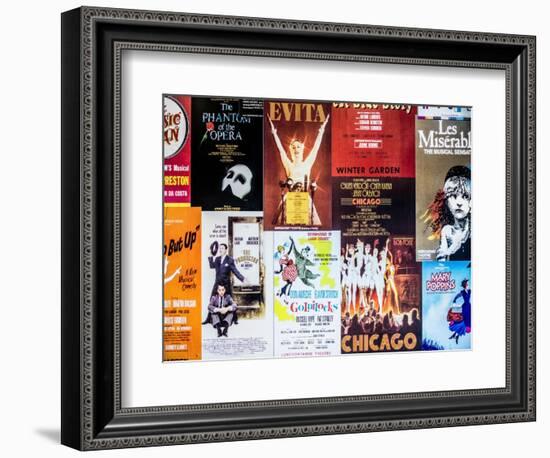 NYC Street Art - Patchwork of Old Posters of Broadway Musicals - Times Square - Manhattan-Philippe Hugonnard-Framed Art Print