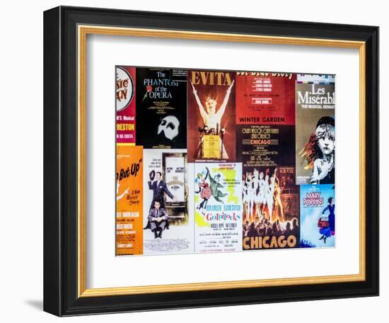 NYC Street Art - Patchwork of Old Posters of Broadway Musicals - Times Square - Manhattan-Philippe Hugonnard-Framed Art Print