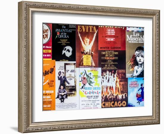 NYC Street Art - Patchwork of Old Posters of Broadway Musicals - Times Square - Manhattan-Philippe Hugonnard-Framed Art Print