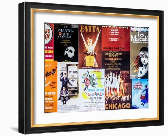 NYC Street Art - Patchwork of Old Posters of Broadway Musicals - Times Square - Manhattan-Philippe Hugonnard-Framed Art Print