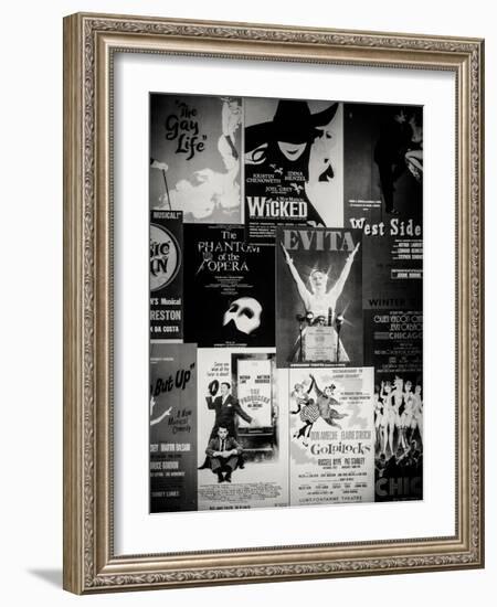 NYC Street Art - Patchwork of Old Posters of Broadway Musicals - Times Square - Manhattan-Philippe Hugonnard-Framed Art Print