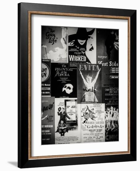 NYC Street Art - Patchwork of Old Posters of Broadway Musicals - Times Square - Manhattan-Philippe Hugonnard-Framed Art Print