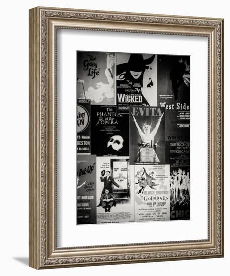 NYC Street Art - Patchwork of Old Posters of Broadway Musicals - Times Square - Manhattan-Philippe Hugonnard-Framed Premium Giclee Print