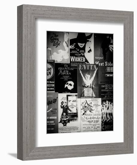 NYC Street Art - Patchwork of Old Posters of Broadway Musicals - Times Square - Manhattan-Philippe Hugonnard-Framed Premium Giclee Print