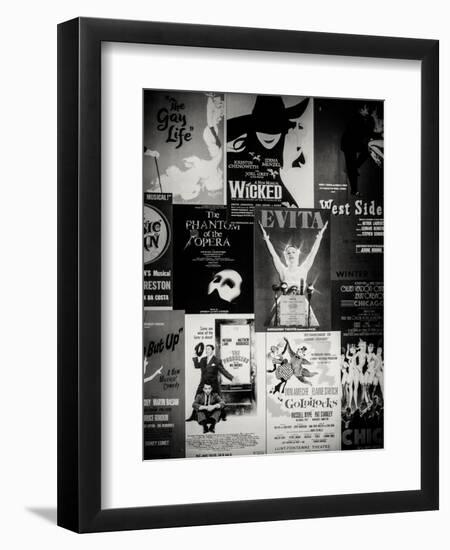 NYC Street Art - Patchwork of Old Posters of Broadway Musicals - Times Square - Manhattan-Philippe Hugonnard-Framed Premium Giclee Print