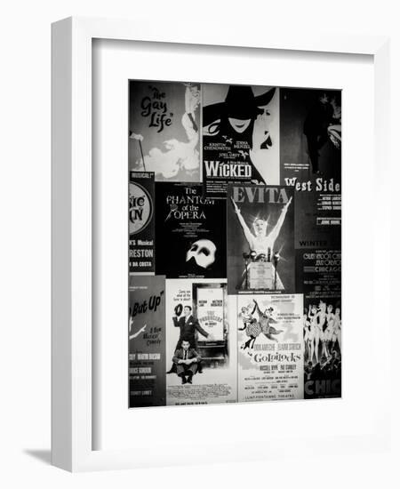 NYC Street Art - Patchwork of Old Posters of Broadway Musicals - Times Square - Manhattan-Philippe Hugonnard-Framed Premium Giclee Print