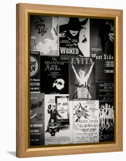 NYC Street Art - Patchwork of Old Posters of Broadway Musicals - Times Square - Manhattan-Philippe Hugonnard-Framed Stretched Canvas