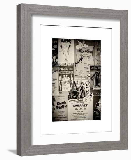 NYC Street Art - Patchwork of Old Posters of Broadway Musicals - Times Square - Manhattan-Philippe Hugonnard-Framed Art Print