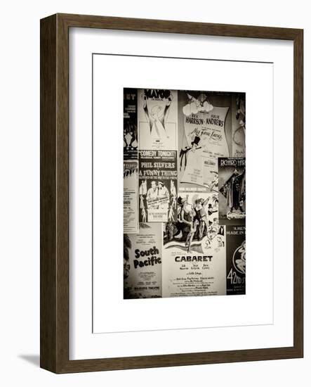 NYC Street Art - Patchwork of Old Posters of Broadway Musicals - Times Square - Manhattan-Philippe Hugonnard-Framed Art Print